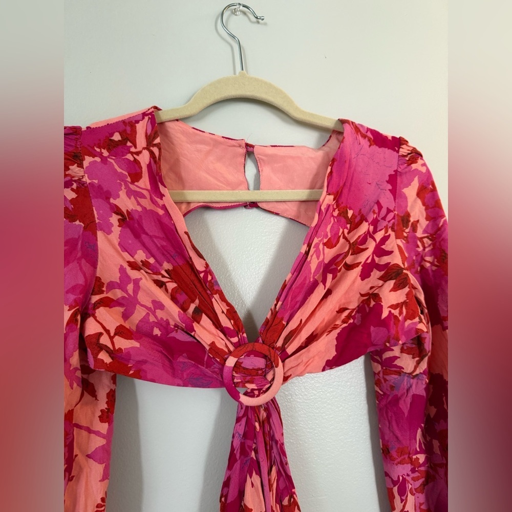 All About May Floral Long Sleeve Cut Out Maxi Dress Size 2 - Picture 3 of 7